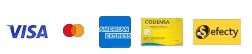 Payment methods: Visa, Mastercard, American Express, Codensa, Efecty
